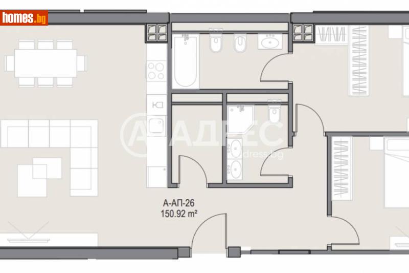 Тристаен, 153m² -  Оборище, София - Апартамент за продажба - АДРЕС НЕДВИЖИМИ ИМОТИ - 120468604