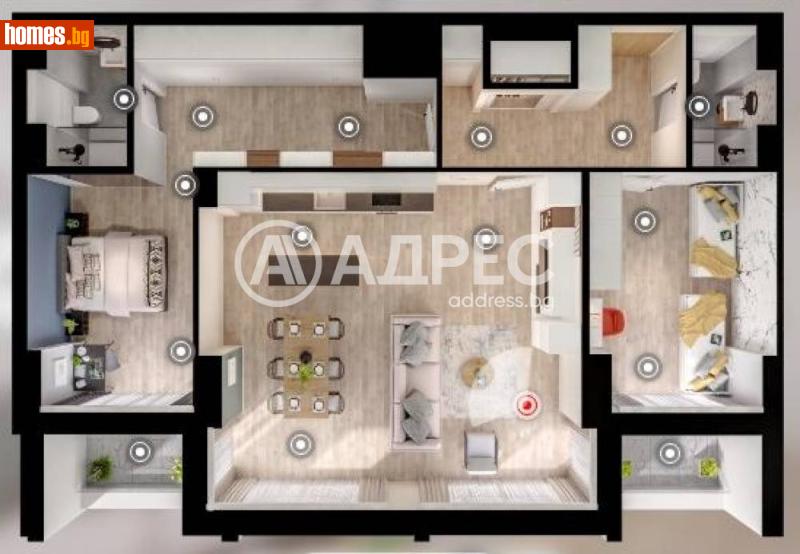Тристаен, 160m² - Жк. Дружба 1, София - Апартамент за продажба - АДРЕС НЕДВИЖИМИ ИМОТИ - 120476724