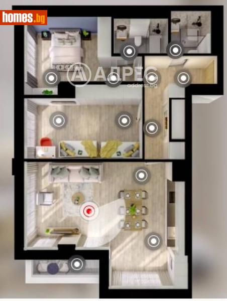 Тристаен, 136m² - Жк. Дружба 1, София - Апартамент за продажба - АДРЕС НЕДВИЖИМИ ИМОТИ - 120477805