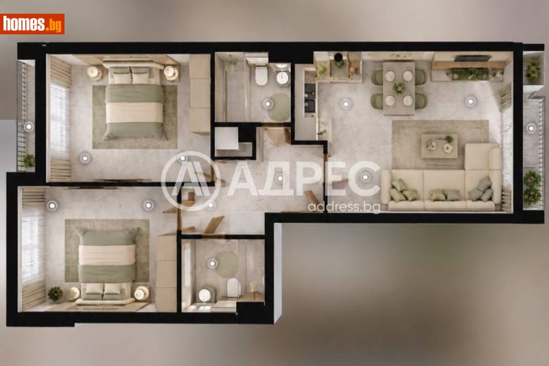 Тристаен, 123m² - София, София - град - Апартамент за продажба - АДРЕС НЕДВИЖИМИ ИМОТИ - 120483636