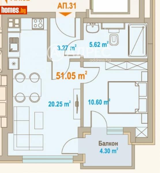 Двустаен, 75m² -  Център, София - Апартамент за продажба - АДРЕС НЕДВИЖИМИ ИМОТИ - 120493445