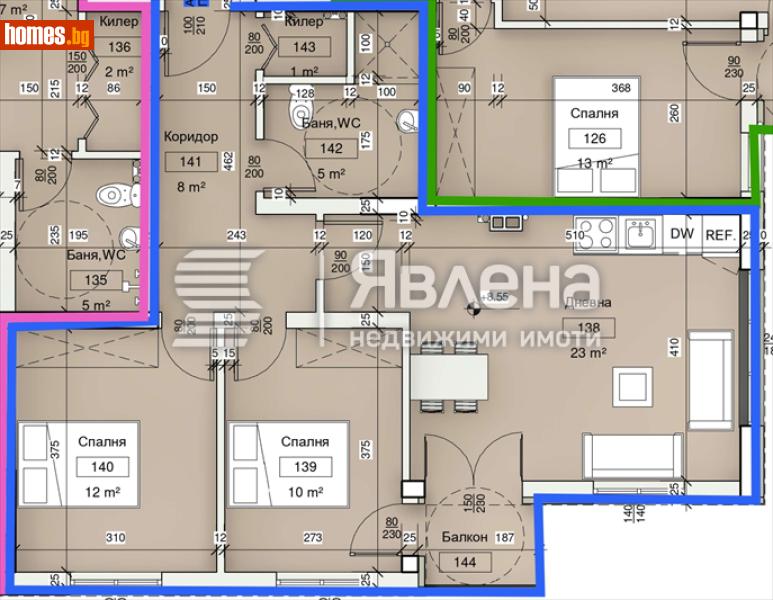 Тристаен, 89m² - Кв. Виница, Варна - Апартамент за продажба - ЯВЛЕНА - 120529514