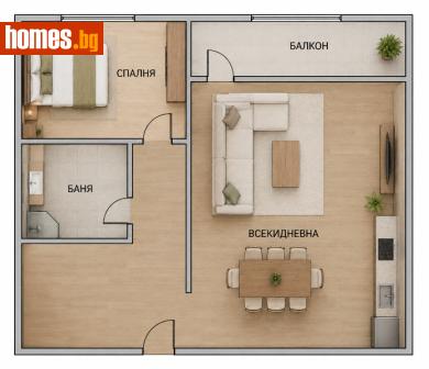 Двустаен, 42m² - Апартамент за продажба - 120530017