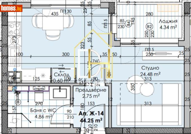 Едностаен, 48m² - Кв. Остромила, Пловдив - Апартамент за продажба - Deluxe Homes - 120530050