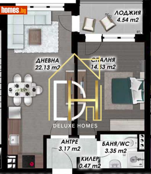 Двустаен, 69m² - Жк. Гагарин, Пловдив - Апартамент за продажба - Deluxe Homes - 120530159