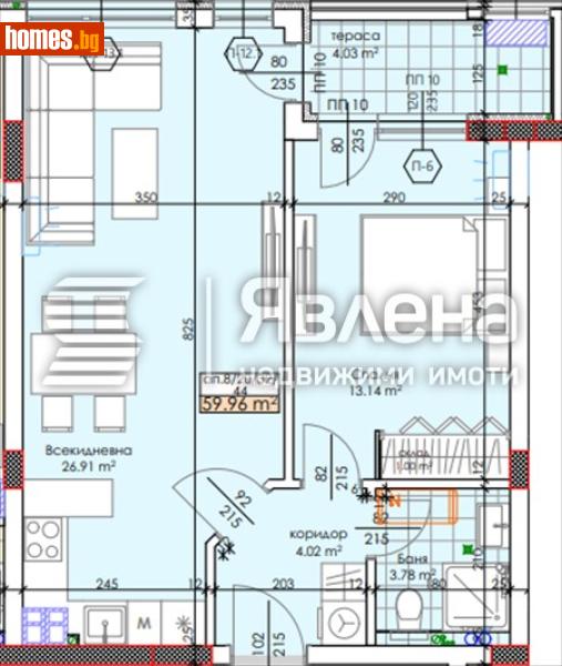 Двустаен, 72m² - Жк. Тракия, Пловдив - Апартамент за продажба - ЯВЛЕНА - 120571873