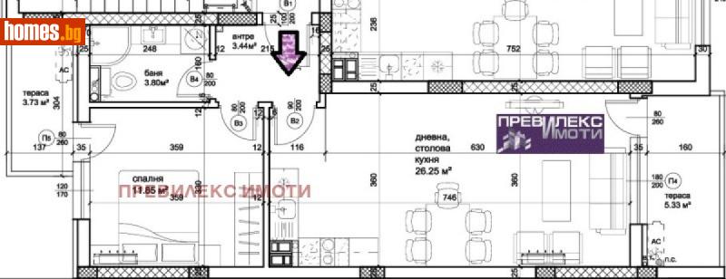 Двустаен, 79m² - Жк. Христо Ботев, Пловдив - Апартамент за продажба - Превилекс имоти ЕООД - 120575033