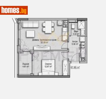 Двустаен, 67m² - Апартамент за продажба - 120582614
