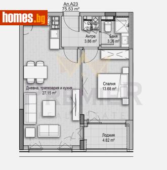 Двустаен, 76m² - Апартамент за продажба - 120583907