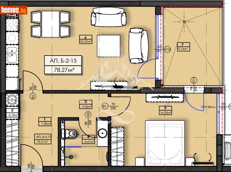 Двустаен, 89m² - Гр.Велинград, Пазарджик - Апартамент за продажба - Petrov Estate - 120660587
