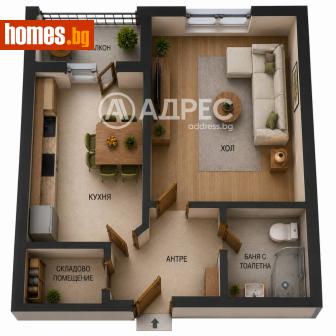 Двустаен, 45m² - Апартамент за продажба - 120662827