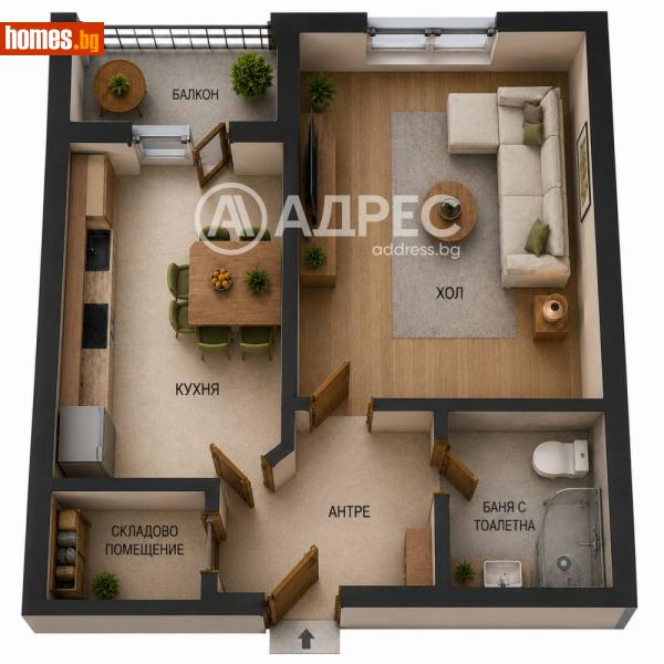 Двустаен, 45m² - Жк. Люлин 1, София - Апартамент за продажба - АДРЕС НЕДВИЖИМИ ИМОТИ - 120662827