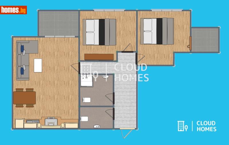Тристаен, 129m² - Жк. Зона Б19, София - Апартамент за продажба - Cloud Homes - 120675887