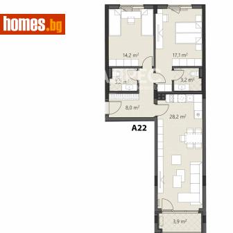 Тристаен, 108m² - Апартамент за продажба - 120698513