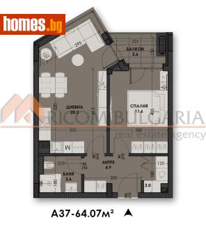 Двустаен, 64m² - Апартамент за продажба - 120701555