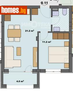 Едностаен, 53m² - Апартамент за продажба - 120731549