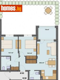 Тристаен, 92m² - Апартамент за продажба - 120731690