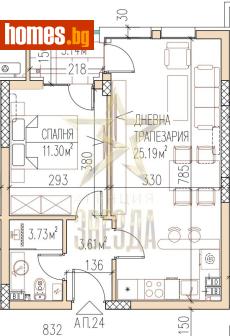 Двустаен, 63m² - Апартамент за продажба - 120747827