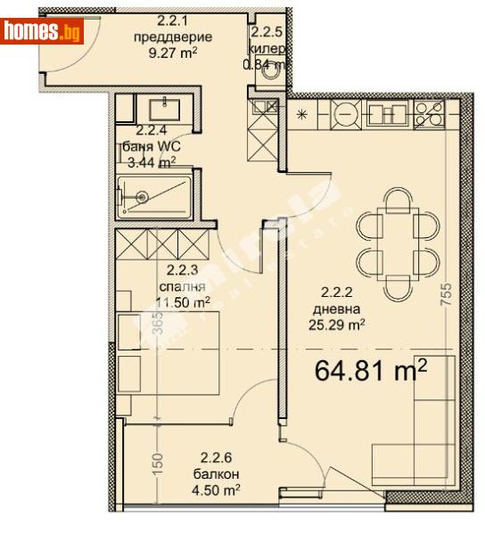 Двустаен, 77m² - Кв. Владиславово, Варна - Апартамент за продажба - МИРЕЛА - 120748689