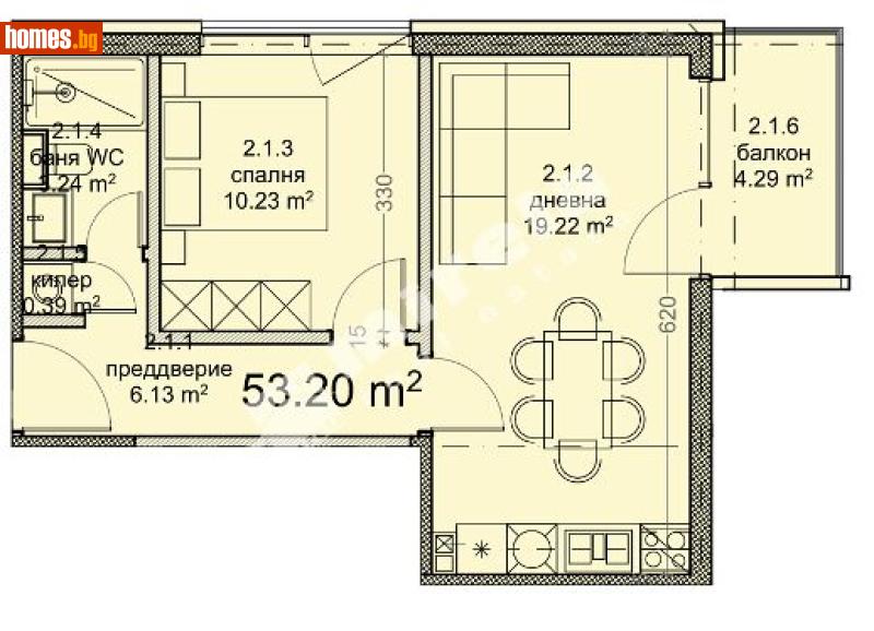Двустаен, 63m² - Кв. Владиславово, Варна - Апартамент за продажба - МИРЕЛА - 120748692