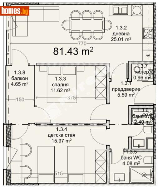 Тристаен, 96m² - Кв. Владиславово, Варна - Апартамент за продажба - МИРЕЛА - 120748698