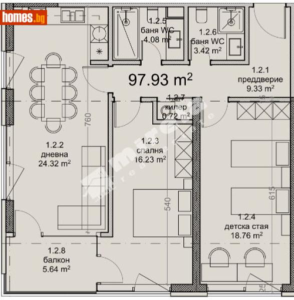 Тристаен, 116m² - Кв. Владиславово, Варна - Апартамент за продажба - МИРЕЛА - 120748699
