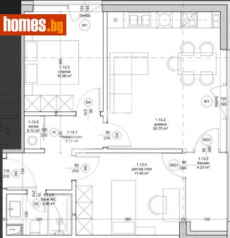 Тристаен, 82m² - Апартамент за продажба - 120748724