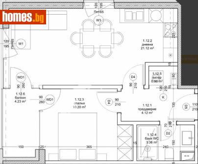 Двустаен, 63m² - Апартамент за продажба - 120748725