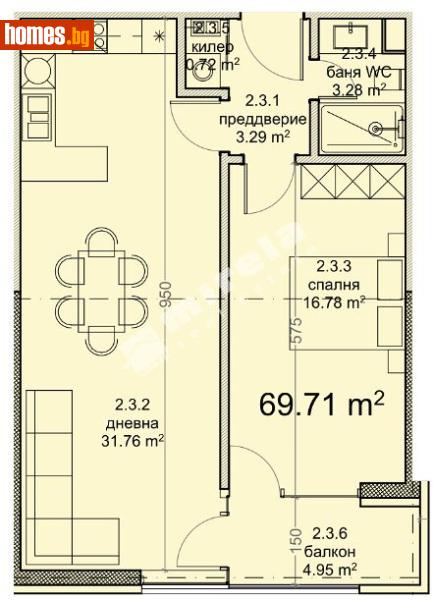 Двустаен, 83m² - Кв. Владиславово, Варна - Апартамент за продажба - МИРЕЛА - 120748730