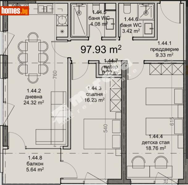 Тристаен, 116m² - Кв. Владиславово, Варна - Апартамент за продажба - МИРЕЛА - 120748793