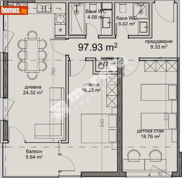 Тристаен, 116m² - Кв. Владиславово, Варна - Апартамент за продажба - МИРЕЛА - 120748809