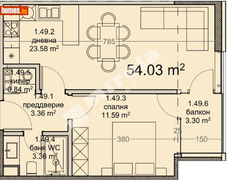Двустаен, 64m² - Кв. Владиславово, Варна - Апартамент за продажба - МИРЕЛА - 120748812