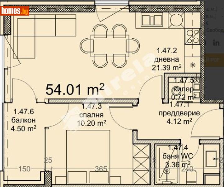 Двустаен, 63m² - Кв. Владиславово, Варна - Апартамент за продажба - МИРЕЛА - 120748820