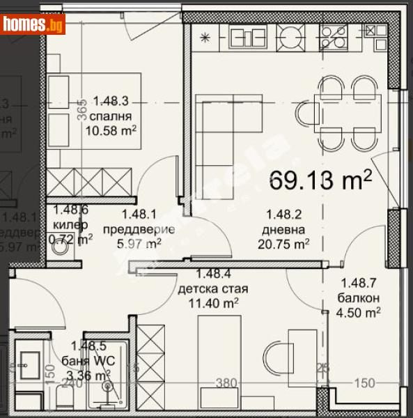Тристаен, 82m² - Кв. Владиславово, Варна - Апартамент за продажба - МИРЕЛА - 120748830