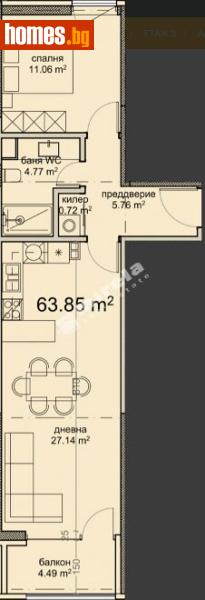 Двустаен, 75m² - Кв. Владиславово, Варна - Апартамент за продажба - МИРЕЛА - 120748835