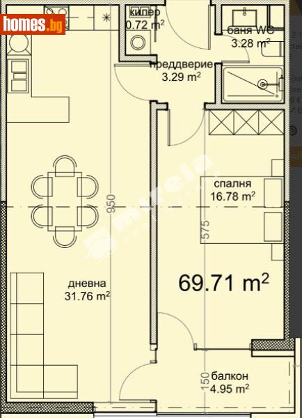 Двустаен, 83m² - Кв. Владиславово, Варна - Апартамент за продажба - МИРЕЛА - 120748836