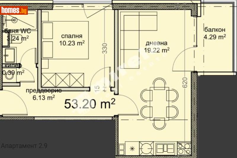 Двустаен, 63m² - Кв. Владиславово, Варна - Апартамент за продажба - МИРЕЛА - 120748840