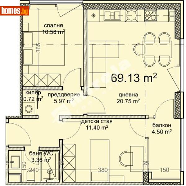 Тристаен, 82m² - Кв. Владиславово, Варна - Апартамент за продажба - МИРЕЛА - 120748844