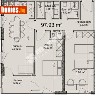 Тристаен, 116m² - Апартамент за продажба - 120748855