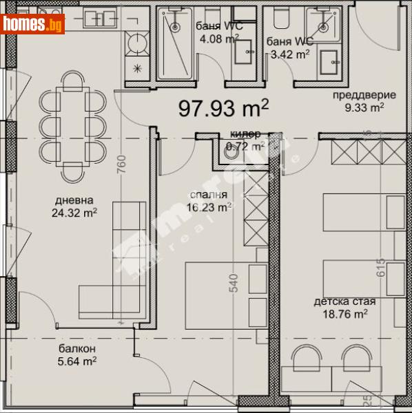 Тристаен, 116m² - Кв. Владиславово, Варна - Апартамент за продажба - МИРЕЛА - 120748855