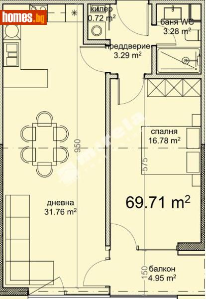 Двустаен, 83m² - Кв. Владиславово, Варна - Апартамент за продажба - МИРЕЛА - 120748867