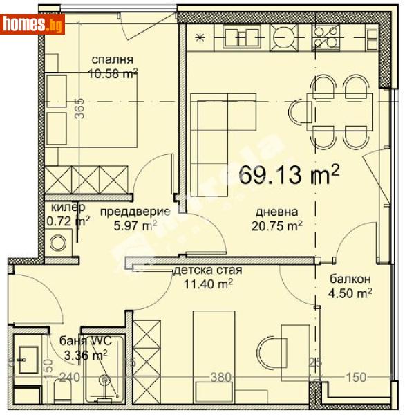 Тристаен, 82m² - Кв. Владиславово, Варна - Апартамент за продажба - МИРЕЛА - 120748871