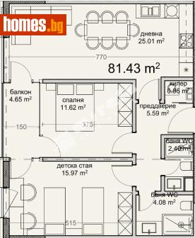 Тристаен, 96m² - Апартамент за продажба - 120748873