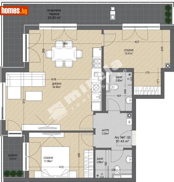Тристаен, 112m² - Кв. Манастирски Ливади, София - Апартамент за продажба - МИРЕЛА - 120748886