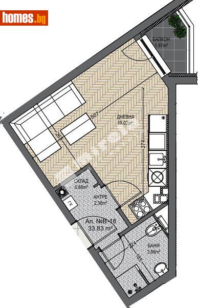 Едностаен, 42m² - Кв. Манастирски Ливади, София - Апартамент за продажба - МИРЕЛА - 120748888
