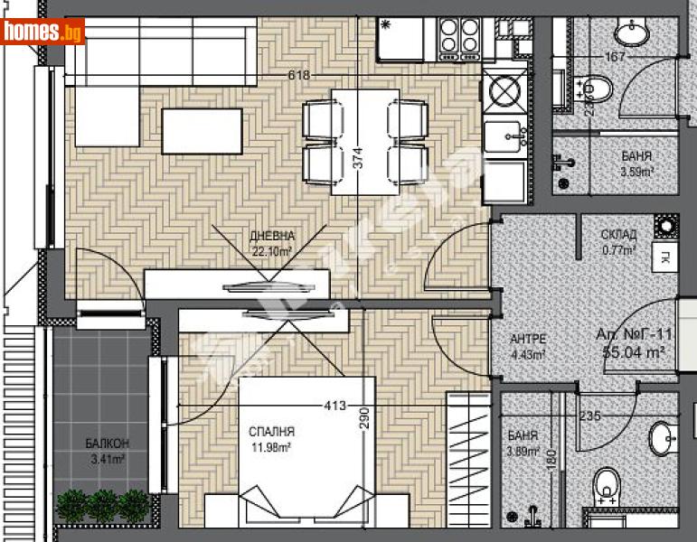 Двустаен, 68m² - Кв. Манастирски Ливади, София - Апартамент за продажба - МИРЕЛА - 120748890
