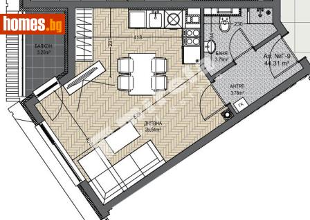Едностаен, 54m² - Апартамент за продажба - 120748892