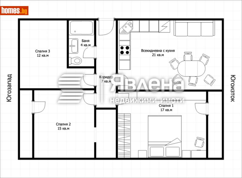 Четиристаен, 80m² - Жк. Чайка, Варна - Апартамент за продажба - ЯВЛЕНА - 120749140