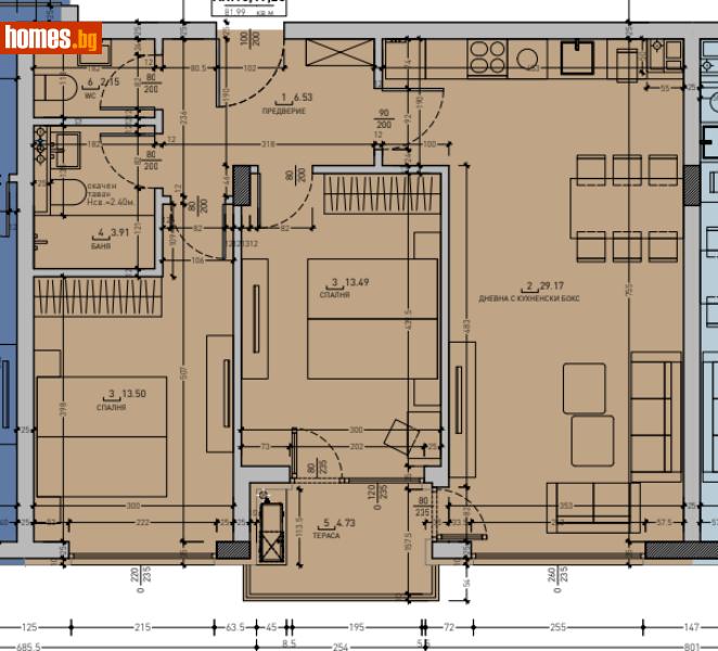 Тристаен, 98m² - Кв. Малинова Долина, София - Апартамент за продажба - К - КОНСУЛТ  - 120749875