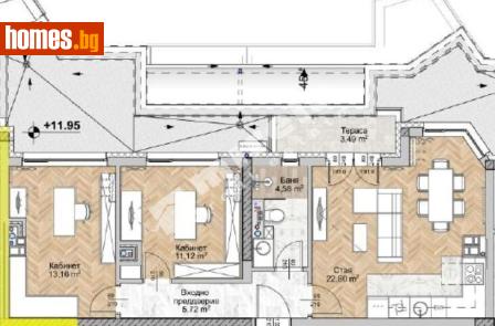Тристаен, 83m² - Апартамент за продажба - 120765750